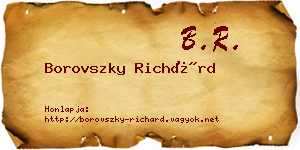 Borovszky Richárd névjegykártya