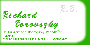 richard borovszky business card